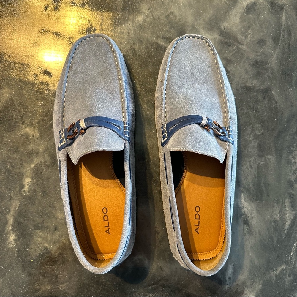 Aldo Men's Light Blue Suede Loafers